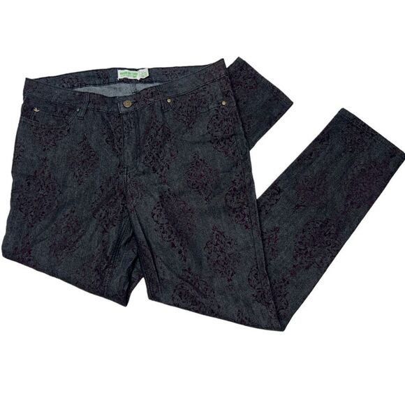 Selena Gomez Dream Out Loud Black Skinny Jeans Purple Felt Accent Pattern Punk - Picture 2 of 10